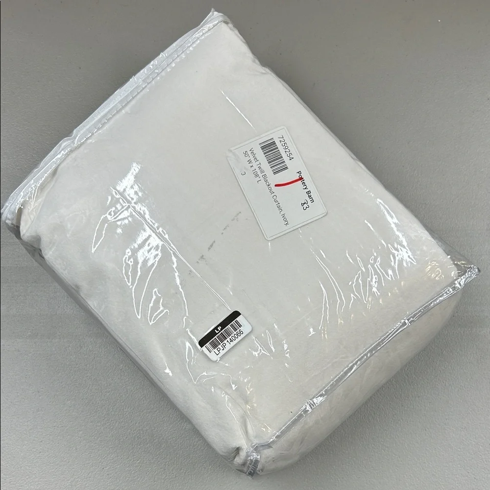 Pottery Barn Velvet Twill Blackout Curtain Window Panel Ivory 50